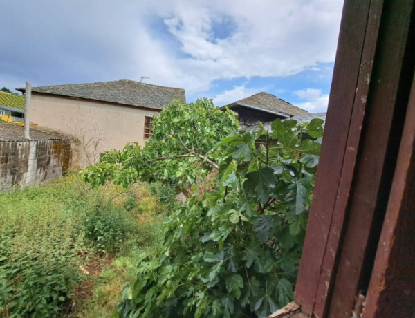 Casa de piedra para restaurar con corredor y jardín.