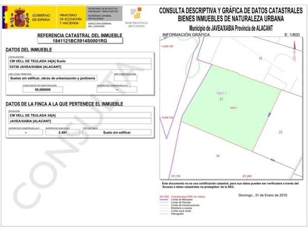 Terreno en Partida Comunes-Adsubia